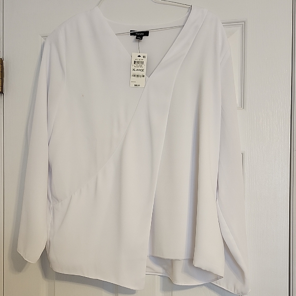 NEW White Wrap Blouse
